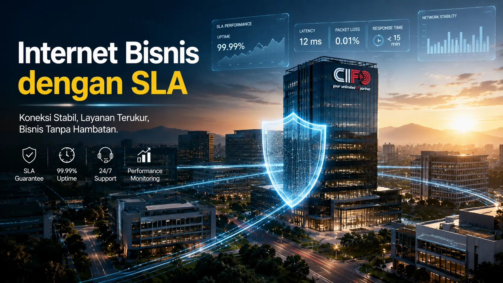 Layanan Internet Bisnis dengan SLA dari CIFO memberikan koneksi stabil untuk perusahaan.