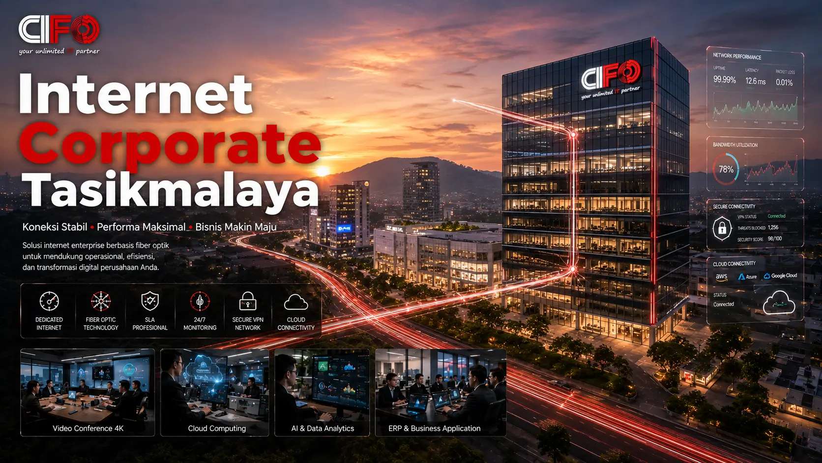 Internet Corporate Tasikmalaya berbasis fiber optik dari CIFO.