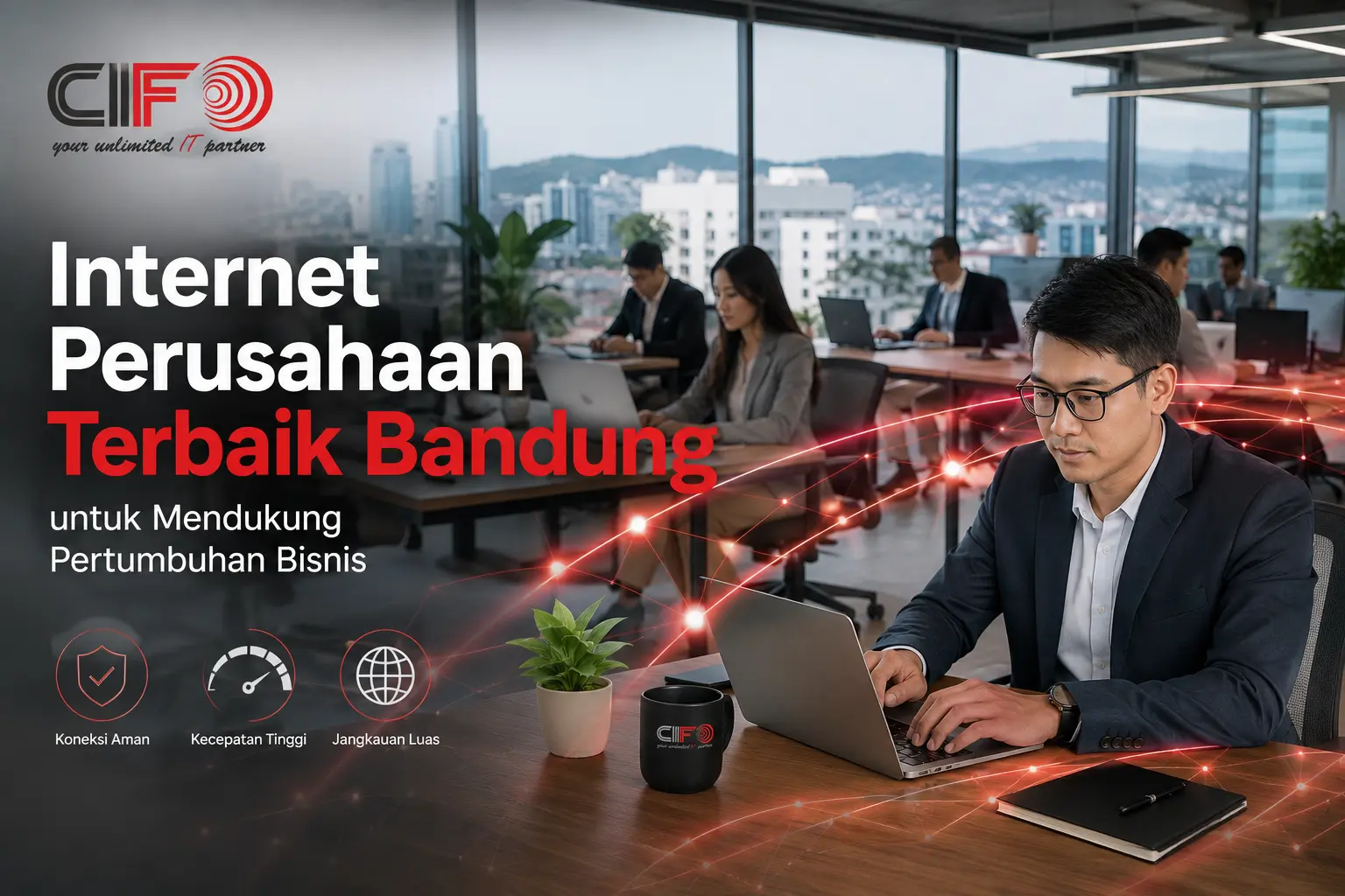 Perusahaan di Bandung menggunakan internet bisnis cepat