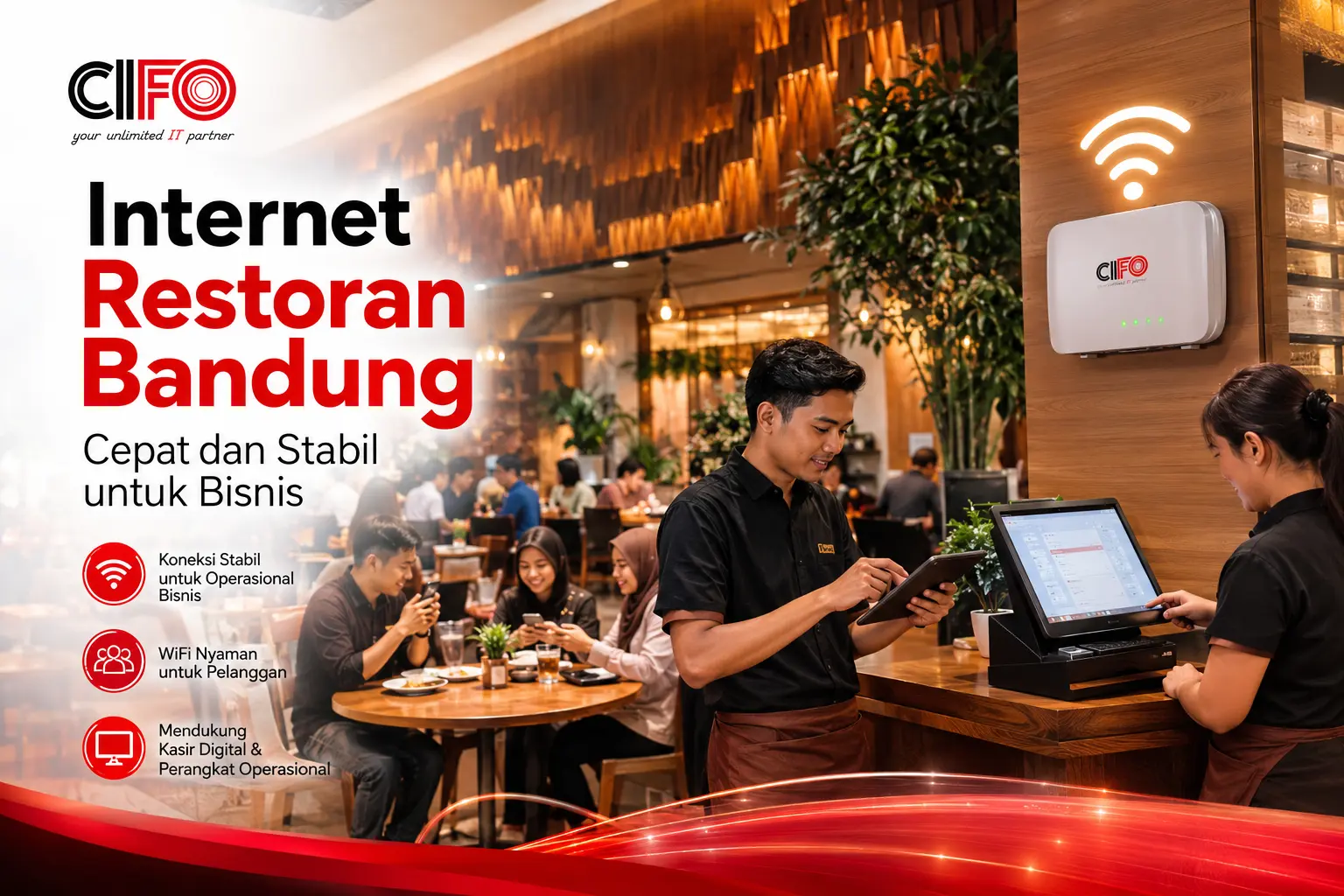 Internet restoran Bandung untuk mendukung operasional bisnis