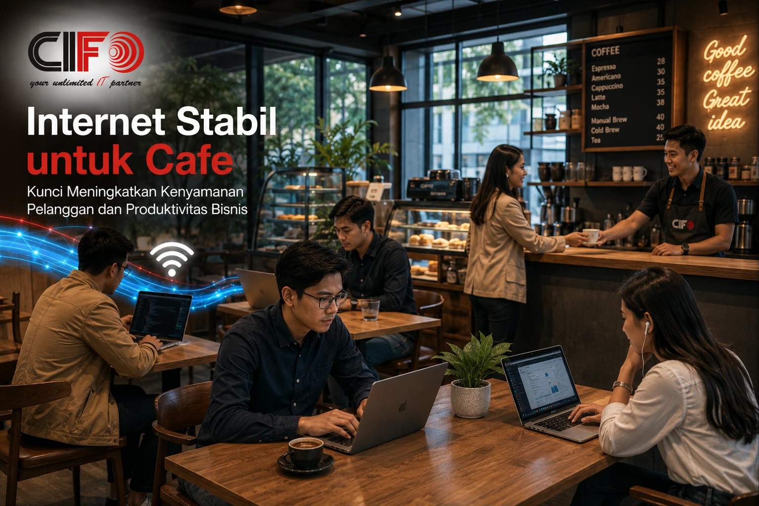 Internet stabil untuk cafe menggunakan layanan CIFO