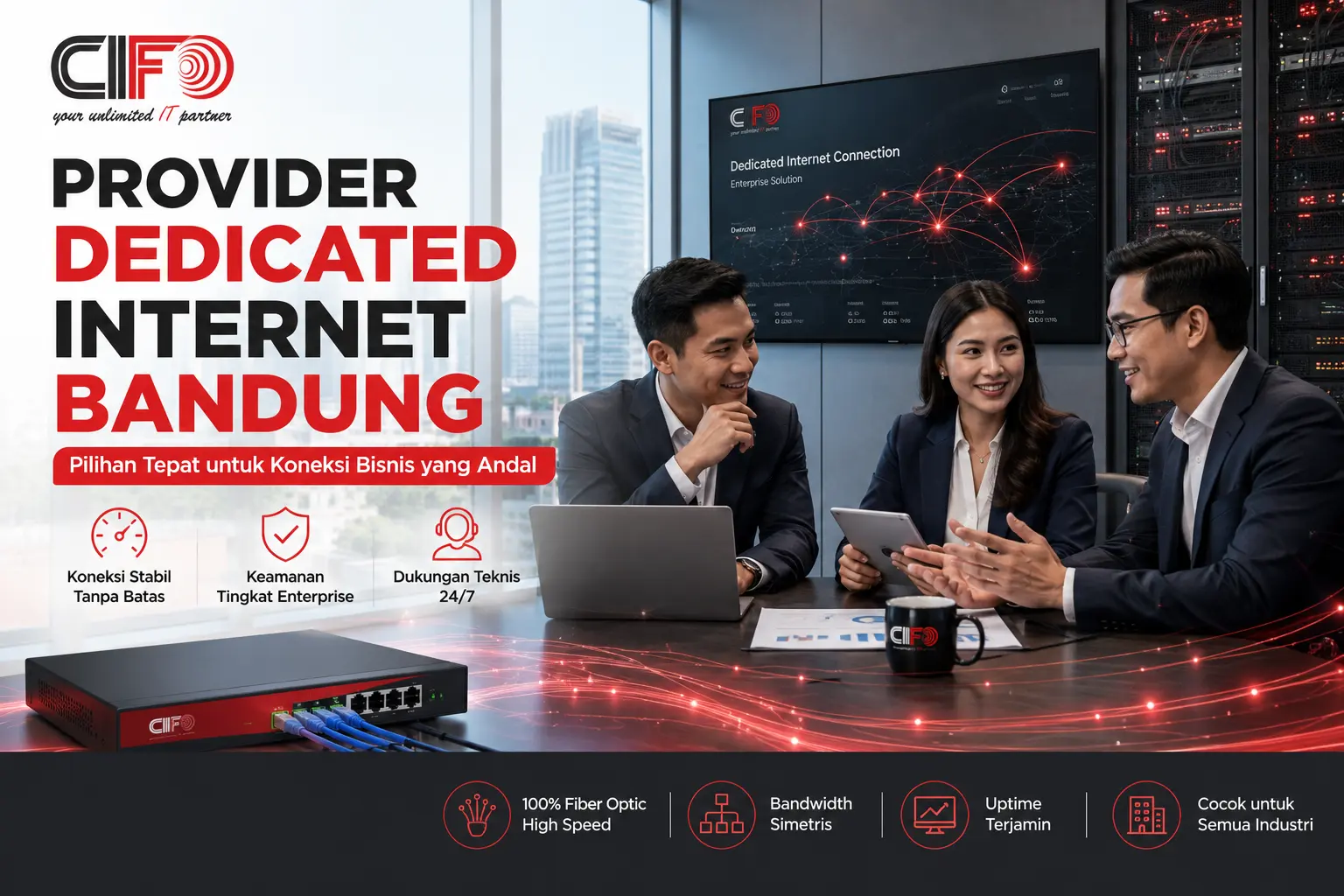 Provider dedicated internet Bandung dari CIFO untuk kebutuhan bisnis.