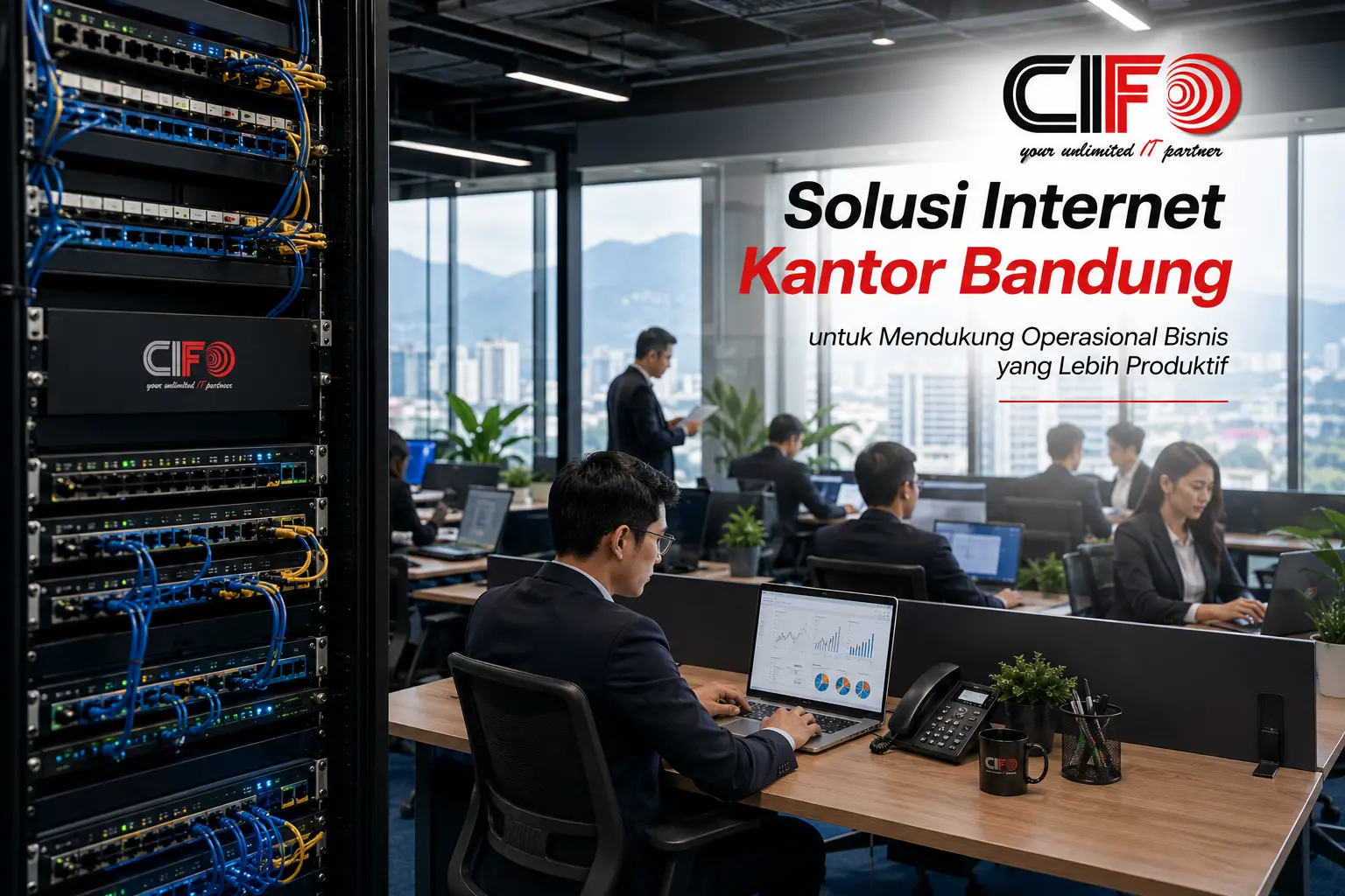 Solusi internet kantor Bandung dengan jaringan fiber optic CIFO.